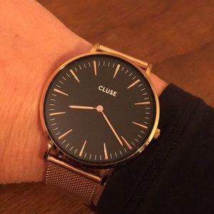 Cluse La Boheme Rose Gold and Black Watch
